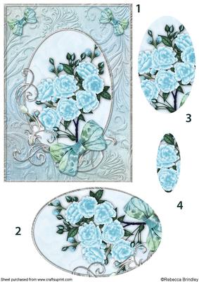 Blue Opalescent Bouquet Pyramid