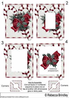 Red Christmas Candy Canes Inverted Pyramid