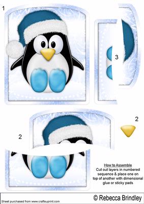 The Little Blue Christmas Penguin Inverted Pyramid