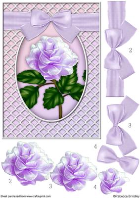 A Delicate Purple Rose Decoupage