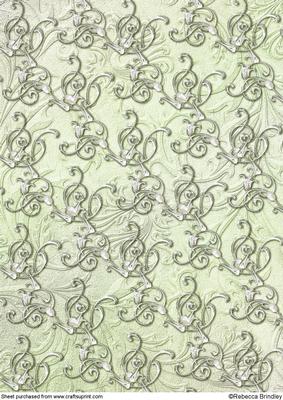 Lime Opalescent Bouquet Backing Paper 1