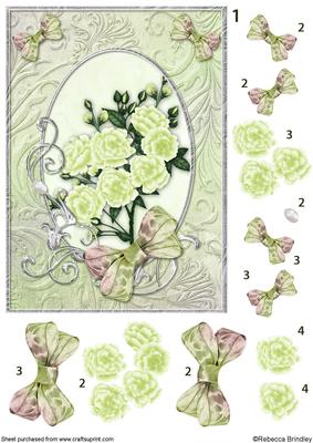 Lime Opalescent Bouquet Decoupage