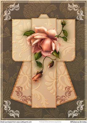 A4 Rose Delight Kimono Card in Peach
