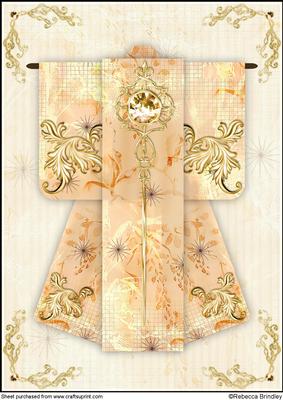 A4 Diamond Flourish Kimono Card in Orange