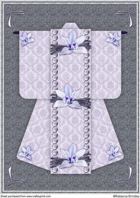 A4 Opulent Orchid Kimono Card in Lilac