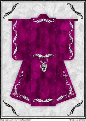 A4 Little Gem Kimono Card in Pink