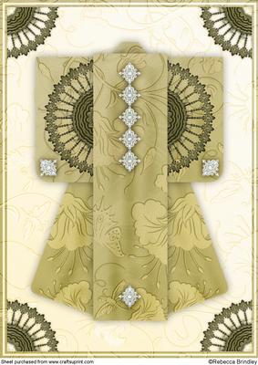 A4 Sheer Elegance Kimono Card in Gold