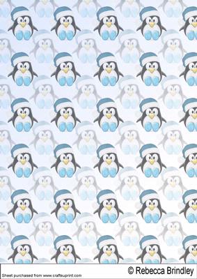 The Little Blue Christmas Penguin Backing Sheet 1