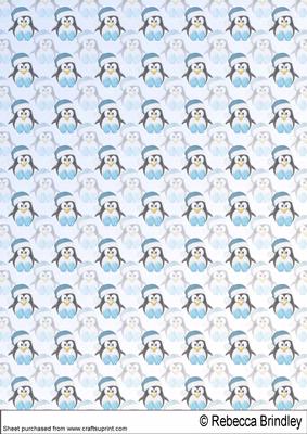 The Little Blue Christmas Penguin Backing Sheet 2