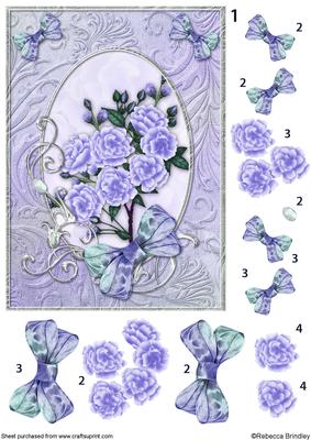 Lavender Opalescent Bouquet Decoupage