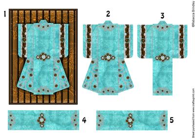 A6 Pearl Passion Kimono Card in Honey Brown Decoupage