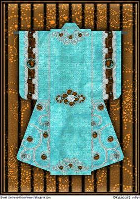 A4 Pearl Passion Kimono Card in Honey Brown