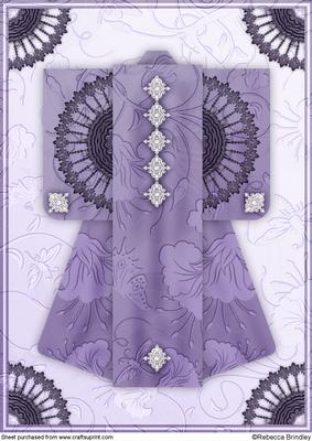 A4 Sheer Elegance Kimono Card in Purple