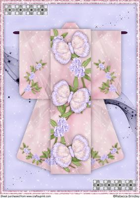 A4 Flutterby Fantasy Kimono Card in Purple