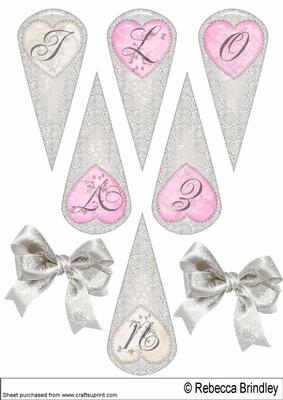 Vintage Lace 'i Love U' Fan Sheet