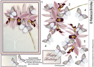 Butterflies and Orchids Decoupage