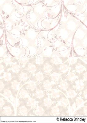 Pink and White Rose Toppers Backing Sheet
