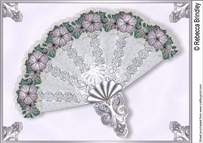 Baroque Fan in Lavender A4