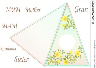 Yellow Dog Roses for Her Triangle Card