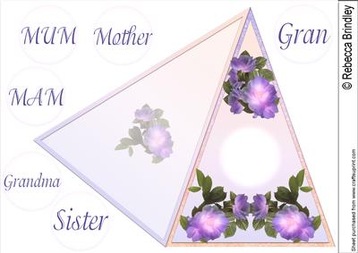 Purple Wild Roses for Her Triangle Card