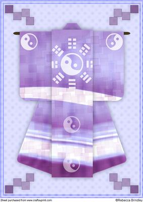 A4 Yingyang Dreams Kimono Card in Purple