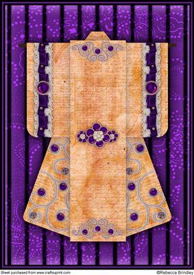 A4 Pearl Passion Kimono Card in Purple
