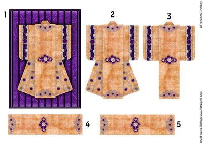 A6 Pearl Passion Kimono Card in Purple Decoupage