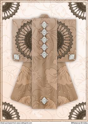 A4 Sheer Elegance Kimono Card in Caramel