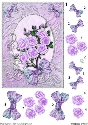 Purple Opalescent Bouquet Decoupage