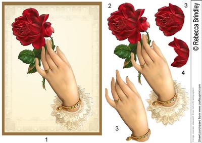 A Single Red Rose Decoupage