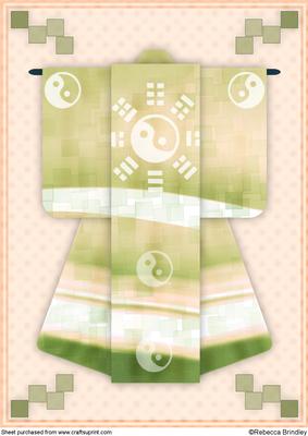 A4 Yingyang Dreams Kimono Card in Apple