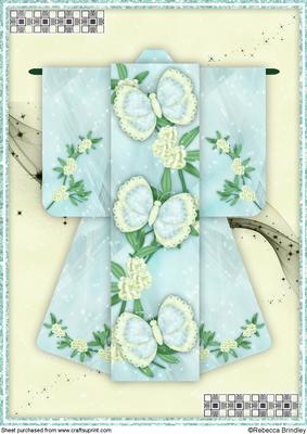 A4 Flutterby Fantasy Kimono Card in Yellow