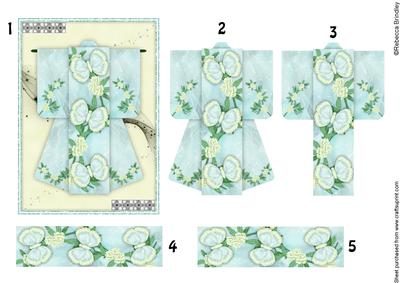 A6 Flutterby Fantasy Kimono Card in Yellow Decoupage