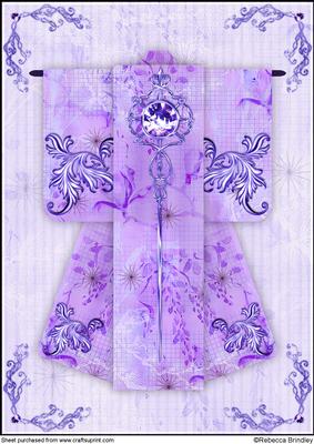 A4 Diamond Flourish Kimono Card in Purple