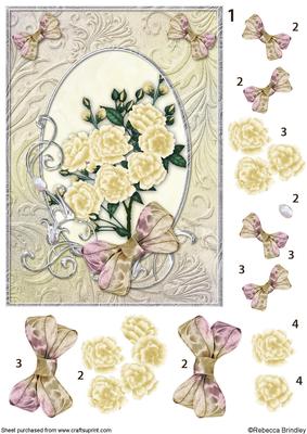 Yellow Opalescent Bouquet Decoupage