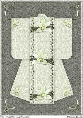 A4 Opulent Orchid Kimono Card in Green