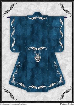 A4 Little Gem Kimono Card in Blue
