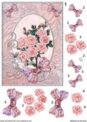 Blush Opalescent Bouquet Decoupage