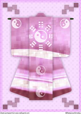 A4 Yingyang Dreams Kimono Card in Pink