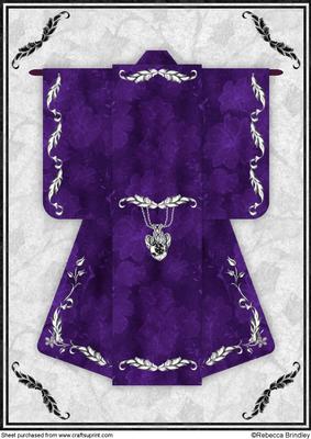 A4 Little Gem Kimono Card in Purple