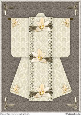 A4 Opulent Orchid Kimono Card in Peach