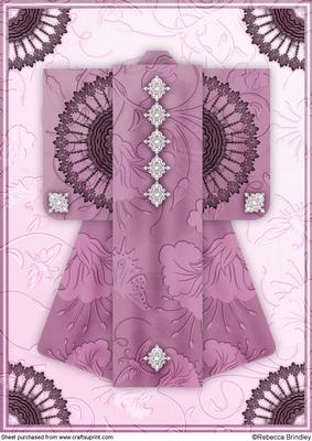 A4 Sheer Elegance Kimono Card in Pink