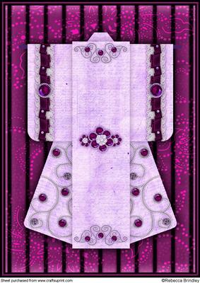 A4 Pearl Passion Kimono Card in Pink