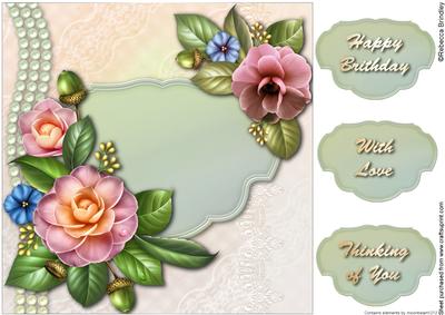 Classy Summer Camellia 8x8 Card Front