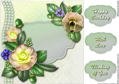 Classy Spring Camellia 8x8 Card Front