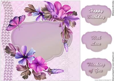 Summer Corundum Bouquet 8x8 Card Front