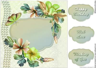 Summer Viridian Bouquet 8x8 Card Front