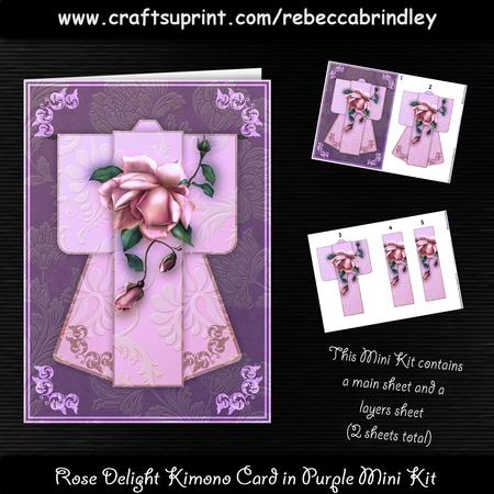 Rose Delight Kimono Card in Purple Mini Kit
