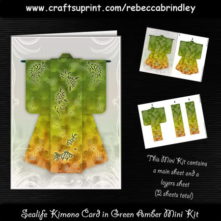 Sealife Kimono Card in Green Amber Mini Kit