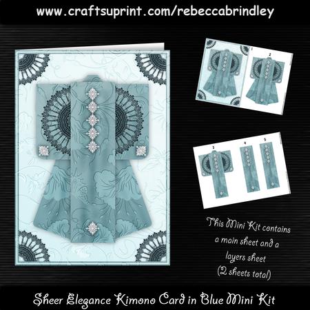 Sheer Elegance Kimono Card in Blue Mini Kit